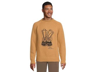 L.L.Bean Signature Organic Cotton Rollneck Sweater Fair Isle Mens Clothing Marsh Brown Bean Boots : 2XL