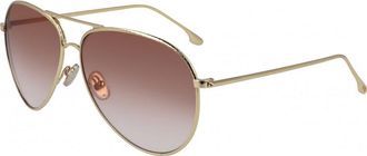 Victoria Beckham Womens VB203S 62 712 Sunglasses - Gold Metal - One Size