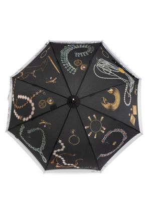 Moschino Parasol With Print, Unisex, Black