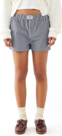 BDG Gingham Boxer Shorts in Black at Nordstrom, Size Small