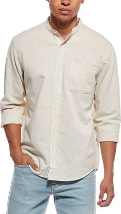 Rowing Blazers Casual Linen-Blend Band Collar Shirt