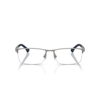 Emporio Armani 0ea1041 Rectangular Metal Frame Eyeglasses with Textured Tips