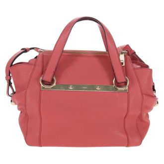 Chlo&eacute; Bridget Convertible Satchel Leather Pink Leather Handbag (Pre-Owned)