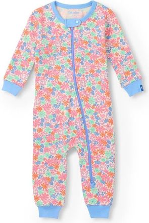 Hatley Whimsical Floral Cotton Romper in Blue at Nordstrom, Size 12-18M