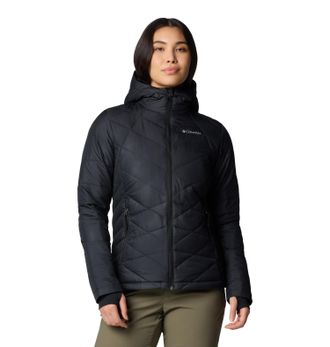 Columbia Steppjacke COLUMBIA Heavenly Hooded Jacket, Damen, Gr. XL (46/48), schwarz, Web, Obermaterial: 100% Polyester, unifarben, normal, hoch geschlossener A