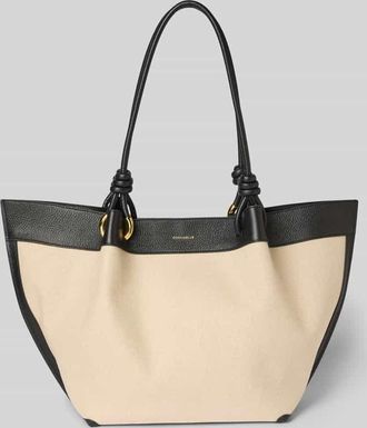 Coccinelle Shopper mit Label-Detail Modell FINN CANVAS in Beige, Gr&ouml;&szlig;e 1