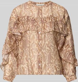 BA&SH Regular Fit Bluse mit Volants Modell TUNELLA in Beige, Gr&ouml;&szlig;e XS