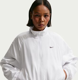 Nike Womens Nike Sportswear Oversized UV Track Jacket in White | IO1473-100