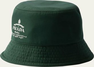 Prada Mens Reversible Cotton Logo Bucket Hat