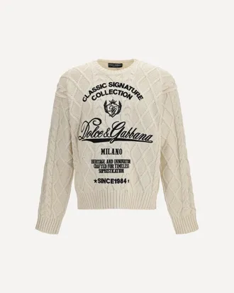 Dolce & Gabbana Cable-knit Pullover Male L