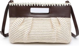 Moda Luxe Straw Crossbody Clutch in Ivory Coffee at Nordstrom Rack