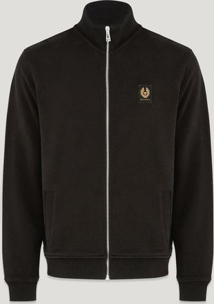 Belstaff Full Zip Sweatshirt Cotton Fleece Black Size 2XL