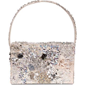 Simitri Sequin Box Clutch in Silver Siren at Nordstrom