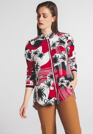 Eterna Hemdbluse ETERNA REGULAR FIT, Damen, Gr. 36, rot, 100% Viskose, normal, Blusen Hemdbluse