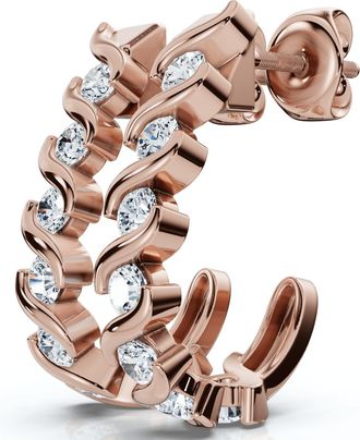 Pompeii3 3/8Ct Diamond Curve Earrings 14k Gold Lab Grown Lab Grown Size: 3/4