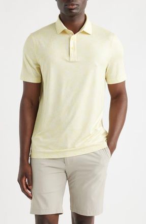 G/Fore Hydrangea Print Tech Jersey UPF 50+ Golf Polo in Canary at Nordstrom, Size Medium