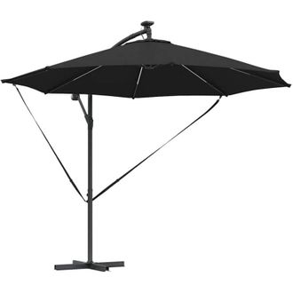 vidaXL Parasol De Cantilever Tipo Pl&aacute;tano Negro 294 X 294 X 248 Cm Vidaxl