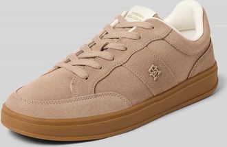 Tommy Hilfiger Low Top Sneaker aus echtem Veloursleder in Taupe, Größe 36