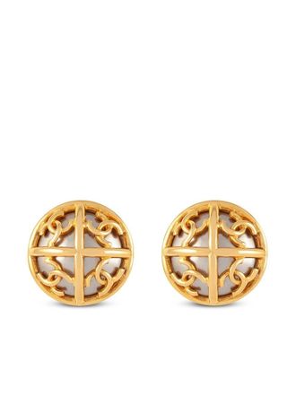 Chanel Orecchini a clip con logo CC 1993 - Oro