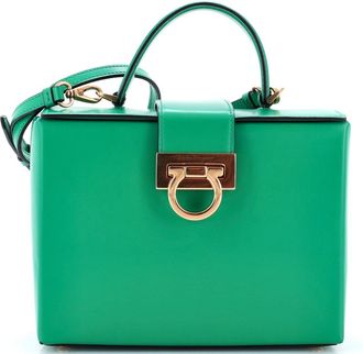 Ferragamo Trifolio Box Top Handle Bag Leather Mini