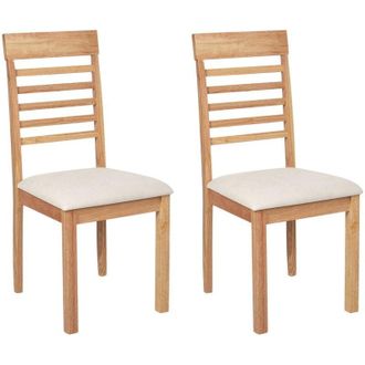 Beliani Beliani - Set di 2 sedie da pranzo imbottite in legno chiaro e beige chiaro Ortley