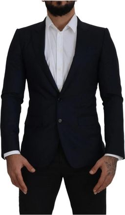 Dolce & Gabbana Blazers - Heren - Business blazers - Blauw - S - Wol - Kostuums