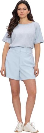 Nukus Wies Top Lurex - Dames - Ronde hals truien - Blauw - XL - Nylon - Truien & Vesten