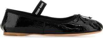 Miu Miu Ballerine con logo - Nero