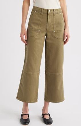 Rails Silverado High Waist Ankle Wide Leg Carpenter Pants in Dark Olive at Nordstrom Rack, Size 25