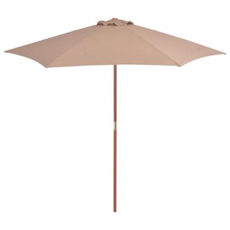 vidaXL Sombrilla De Jard&iacute;n Con Palo De Madera Gris Taupe 270 Cm Vidaxl