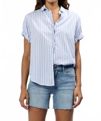 Dear John Denim Benning Short Sleeve Button Down Shirt In Skyway Stripe