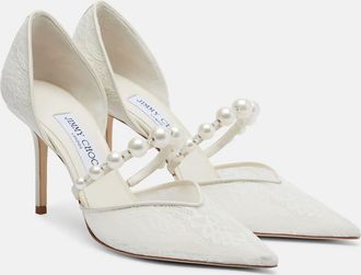 Jimmy Choo London Salones Aurelie de sat&eacute;n adornados