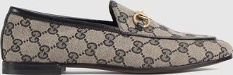 Gucci Womens Jordaan Loafer, Beige, GG Canvas