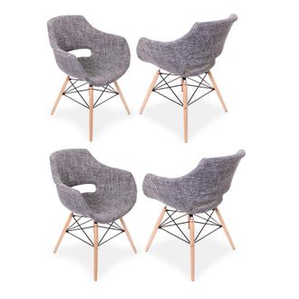 Life Interiors Life Interiors - Juego De 1/2/4 Sill&oacute;n De Tela Olivia Eiffel Juego De 4 Sillas De Comedor - Gris - Grey