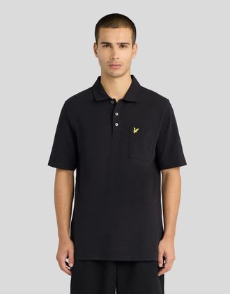 Lyle & Scott Lyle And Scott Mens Pique Interlock Cotton Polo Shirt - Black - Size: 40