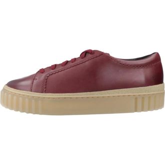 Clarks Schoenen, Dames, Rood, 37 EU, Leren Walk Sneakers