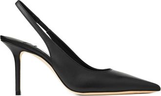 Jimmy Choo London Pumps, female, Black, Size: 7 1/2 US Pointed Toe Slingback Stiletto Heel