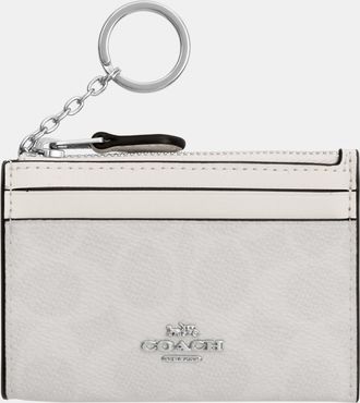 Coach Womens Mini ID Skinny in Signature Canvas - White - One Size