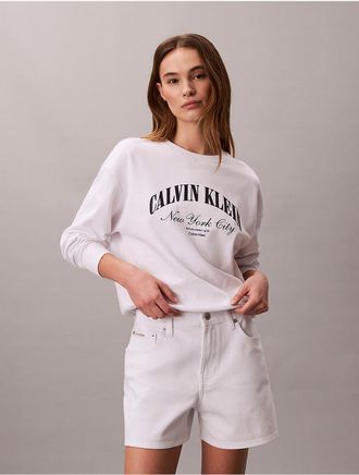 Calvin Klein Jeans Calvin Klein Womens High Rise Midi Denim Shorts - White - 25