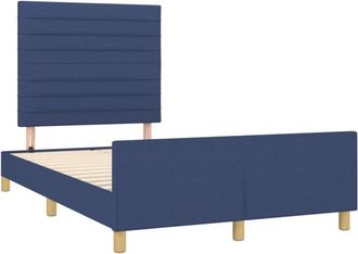 vidaXL Estructura De Cama Sin Colch&oacute;n Tela Azul 120x190 Cm Vidaxl