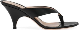 Gianvito Rossi Sofia Thong Mule in Black Calf Leather at Nordstrom, Size 34.5