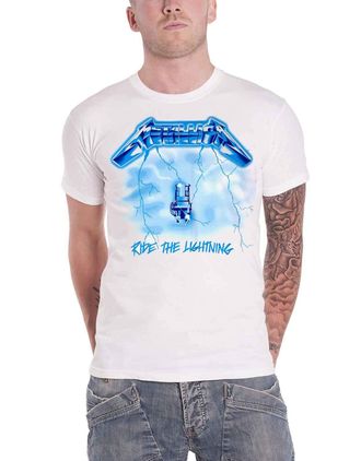Metallica Ride The Lighting T-Shirt White M, 100% Cotton, Regular