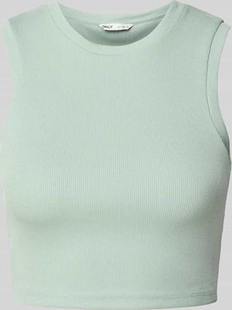 Only Slim Fit Crop Tops aus Baumwoll-Mix Modell VILMA in Schilf, Gr&ouml;&szlig;e XL