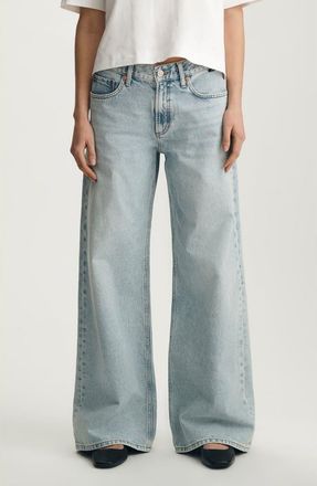 Mavi Sandy Low Waist Wide Leg Jeans in Bleached Classic Denim at Nordstrom, Size 32 30