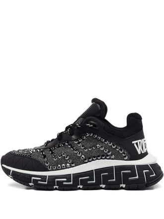 Versace Sneakers Greca con cristalli - Nero
