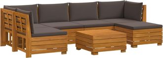 vidaXL 7 Uds. Conjunto De Sof&aacute;s De Exterior Madera De Acacia S&oacute;lida Vidaxl