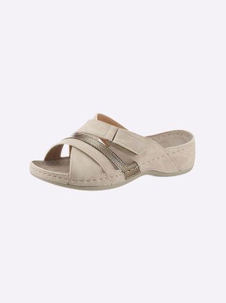 Casual Looks Pantolette CASUAL LOOKS, Damen, Gr. 36, beige, Lederimitat, Schuhe Pantolette