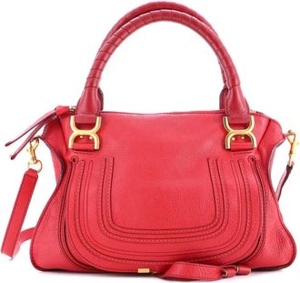 Chlo&eacute; Marcie Leather Medium satchel - Rood