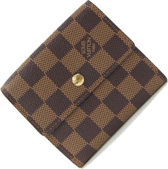 Louis Vuitton Brown Damier Canvas Wallet (Tri-Fold) (Pre-Owned)