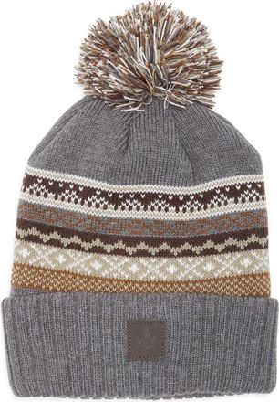 Rainforest Pom Knit Beanie in Brown/Grey Combo at Nordstrom Rack